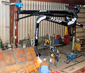 Fume extractor arm with boom for welding.