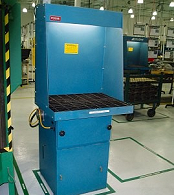 Single-station industrial paint booth.